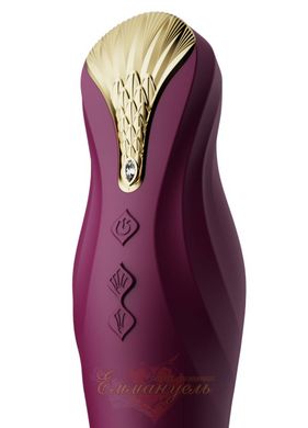 Vibrating massager with frictions and control from a smartphone - ZALO KING, Velvet