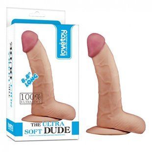 Phalloimitator with scrotum - Dildo The Ultra Soft Dude 8,8" Flesh 6452LVTOY115 &mdash; photos