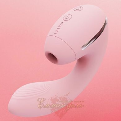 Вакуумний вібратор - Kistoy Tina Mini Pink, вагінально-кліторальний