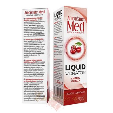 Лубрикант з ефектом вібрації - Amoreane Med Liquid Vibrator Cherry (30 мл)