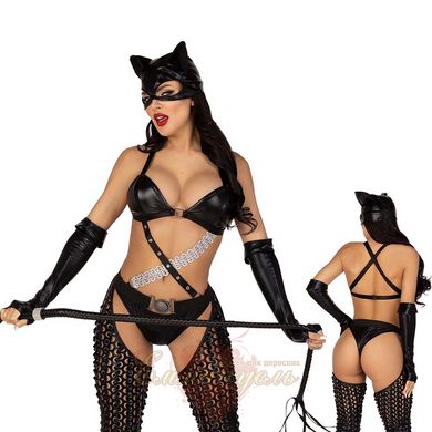 Erotic mistress cat costume - Leg Avenue Mistress Kitty XS, gloves, jumpsuit, mask