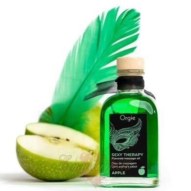 Массажный набор Orgie Sexy Therapy Apple, 100 мл, съедобное согревающее масло и перышко SX1508 фото