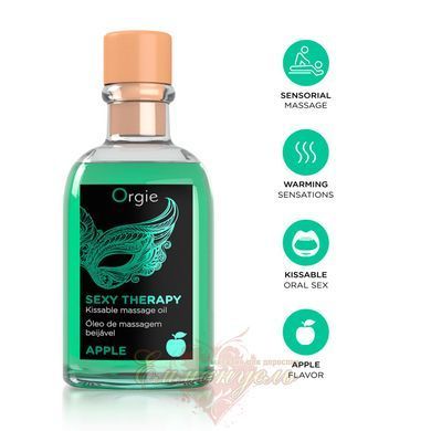 Массажный набор Orgie Sexy Therapy Apple, 100 мл, съедобное согревающее масло и перышко SX1508 фото
