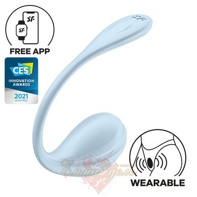 Смарт-виброяйцо - Satisfyer Smooth Petal Connect App Light Blue