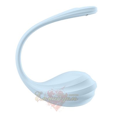 Smart Vibrating Egg - Satisfyer Smooth Petal Connect App Light Blue