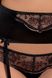 Комплект белья - BRIDA SET OpenBra black XXL/3XL - Passion Exclusive трусики-танга, пояс, открытый лиф