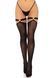 Чулки Leg Avenue Thigh highs with garter top, One Size, черные, с эластичными подвязками на кольцах SX1066 фото 1