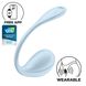 Smart Vibrating Egg - Satisfyer Smooth Petal Connect App Light Blue