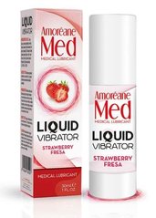 Лубрикант з ефектом вібрації - Amoreane Med Liquid Vibrator Strawberry (30 мл)