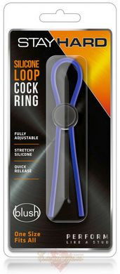 Adjustable cock ring - Blush Stay Hard Silicone Loop Cock Ring - Blue