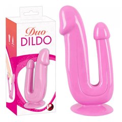 Фаллоимитатор двусторонний на присоске - Duo Dildo, розовый