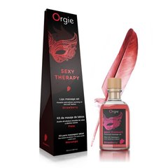 Масажний комплект - Lips Massage kit strawberry 100 ml