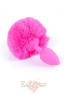 Анальная пробка - Silikon Bunny Tail Pink