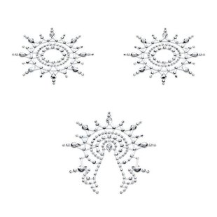 Пэстис из кристаллов - Petits Joujoux Gloria set of 3 - Silver, украшение на грудь и вульву