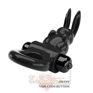 Vibrating Cock Ring with Bunny Ears Pretty Love Exciting Ring &mdash; 10 Vibration Modes, Black BI-210245 &mdash; photos