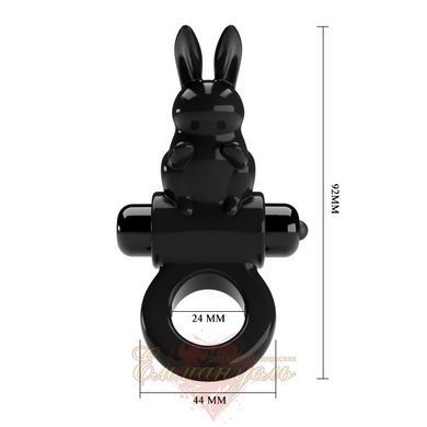 Vibrating Cock Ring with Bunny Ears Pretty Love Exciting Ring &mdash; 10 Vibration Modes, Black BI-210245 &mdash; photos