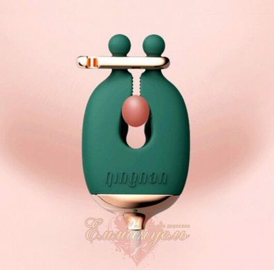 Set of vibrating nipple clamps and collar - Qingnan No.2, green