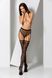 Woman erotic bodystocking tights - Passion S003 black, imitation lace stockings and panties