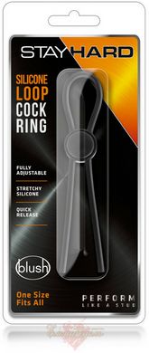 Регульоване ерекційне кільце - Blush Stay Hard Silicone Loop Cock Ring - Black