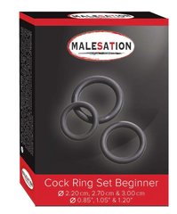 MALESATION Cock Ring Set Beginner (O 2,20 cm, 2,70 cm & 3,00 cm)