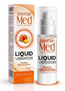 Лубрикант с эффектом вибрации - Amoreane Med Liquid Vibrator Peach (30 мл)