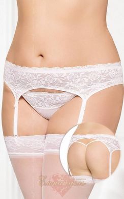 Belt for stockings - Garterbelt 3305, Plus Size, white 3XL