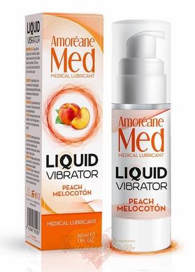 Лубрикант с эффектом вибрации - Amoreane Med Liquid Vibrator Peach (30 мл)