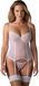 White lace corset Obsessive Alissium with mesh & thong, size XS/S &ndash; open back, flexible boning SX0600 - photos (1
