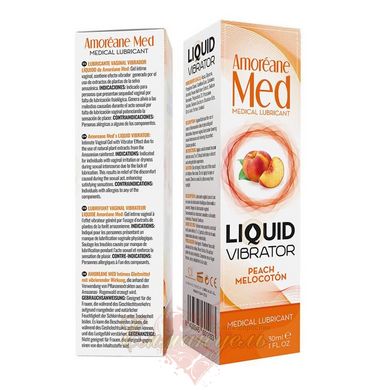 Лубрикант з ефектом вібрації - Amoreane Med Liquid Vibrator Peach (30 мл)