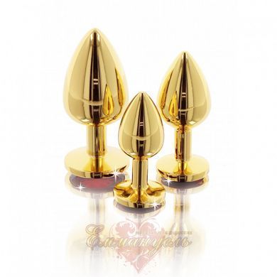 Анальная металлическая пробка M (Medium) с камнем красного цвета Butt Plug with Diamond Jewel Taboom T17168 фото