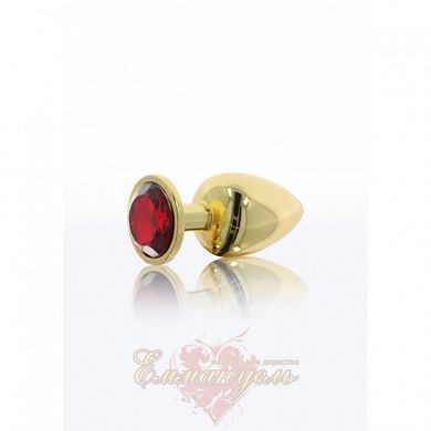 Анальная металлическая пробка M (Medium) с камнем красного цвета Butt Plug with Diamond Jewel Taboom T17168 фото