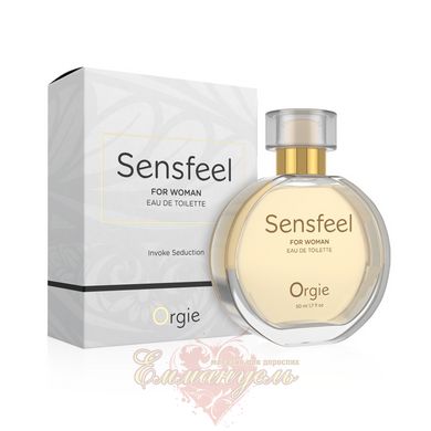 Perfume with pheromones for women - Orgie Sensfeel Woman – Travel Size, 50 ml