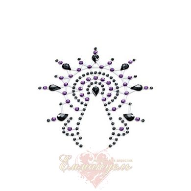 Пестіс з кристалів - Petits Joujoux Gloria set of 3 - Black/Purple, прикраса на груди і вульву