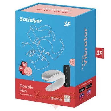 Smart Vibrator for Couples - Satisfyer Double Fun (White) with remote control