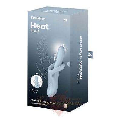 Кролик-вибратор с подогревом и ротацией Satisfyer Heat Flex 4 Light blue, силиконовый 663004068220 фото