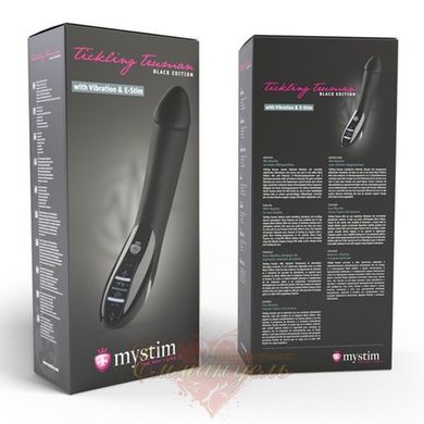 Vibrator with electrical stimulation - Mystim Tickling Truman eStim Black, myostimulator - 27 x 4