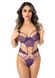 Openwork bodysuit - Heart Lace Teddy with Jewel S/M, with decorative straps, purple