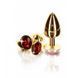 Анальная металлическая пробка M (Medium) с камнем красного цвета Butt Plug with Diamond Jewel Taboom T17168 фото 4