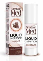 Лубрикант з ефектом вібрації - Amoreane Med Liquid Vibrator Chocolate (30 мл)