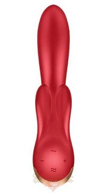 Smart vibrator rabbit with double prongs - Satisfyer Double Flex Red