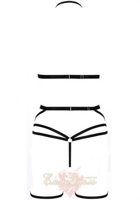 Set of linen - MORGAN SET OpenBra black L/XL - Passion Exclusive: Straps: panties, bodice, belt