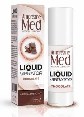 Лубрикант с эффектом вибрации - Amoreane Med Liquid Vibrator Chocolate (30 мл)