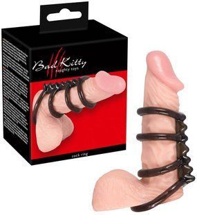 Ерекционное кольцо - Bad Kitty Cock/testicle Ring 4 rings 42-05055870000 фото