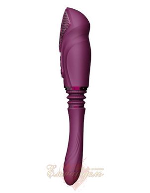 Compact smart sex machine Zalo – Sesh Velvet Purple, 2 attachments, remote control, Swarovski crystal