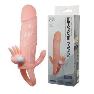 Насадка на член - Brave Men Vibrating Sleeve Flesh 6603BI0498 фото