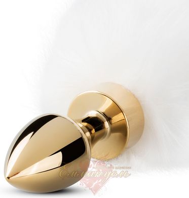Anal Tube - Small plug vossenstaart - Goud / Wit