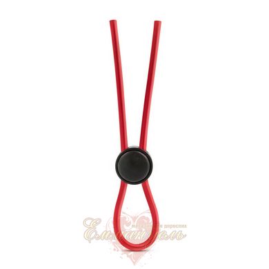 Adjustable cock ring - Blush Stay Hard Silicone Loop Cock Ring - Red