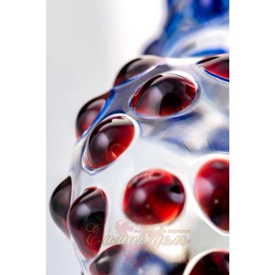 Рельєфний фалоімітатор зі скла - Dildo, transparent, glass, 20,5 cm
