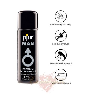 Thick silicone lubricant - pjur MAN Premium Extremeglide 30 ml with long-lasting effect, economical