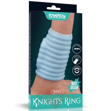 Насадка на член с вибрацией - Vibrating Wave Knights Ring Blue